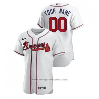 Maglia Baseball Uomo Atlanta Braves Personalizzate Autentico Nike Bianco