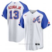 Maglia Baseball Uomo Atlanta Braves Ronald Acua JR. 2023 City Connect Replica Bianco