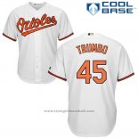 Maglia Baseball Uomo Baltimore Orioles 45 Mark Trumbo Bianco Cool Base