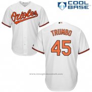 Maglia Baseball Uomo Baltimore Orioles 45 Mark Trumbo Bianco Cool Base