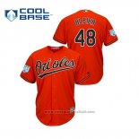 Maglia Baseball Uomo Baltimore Orioles Richard Bleier 2019 Allenamento Primaverile Cool Base Arancione