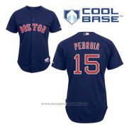 Maglia Baseball Uomo Boston Red Sox 15 Dustin Pedroia Blu Alternato Cool Base