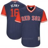 Maglia Baseball Uomo Boston Red Sox 2017 Little League World Series 16 Andrew Benintendi Blu