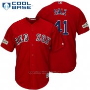 Maglia Baseball Uomo Boston Red Sox 2017 Postseason 41 Chris Sale Rosso Cool Base