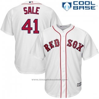 Maglia Baseball Uomo Boston Red Sox 41 Chris Sale Bianco 2017 Cool Base