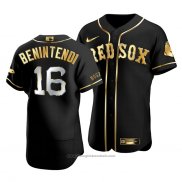 Maglia Baseball Uomo Boston Red Sox Andrew Benintendi Golden Edition Autentico Nero