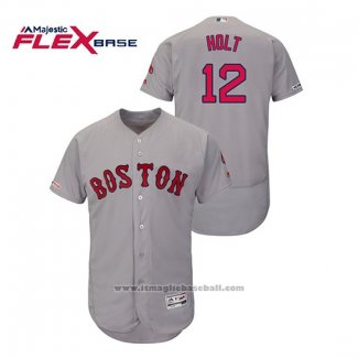 Maglia Baseball Uomo Boston Red Sox Brock Holt Autentico Flex Base Grigio