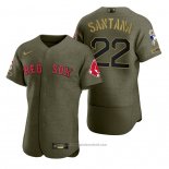 Maglia Baseball Uomo Boston Red Sox Danny Santana Camouflage Digitale Verde 2021 Salute To Service