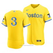 Maglia Baseball Uomo Boston Red Sox Jonathan Arauz 2021 City Connect Autentico Or