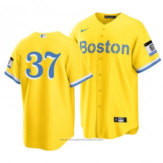 Maglia Baseball Uomo Boston Red Sox Nick Pivetta 2021 City Connect Replica Or