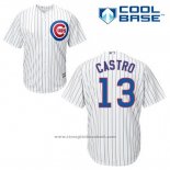 Maglia Baseball Uomo Chicago Cubs 13 Starlin Castro Bianco Home Cool Base