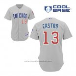 Maglia Baseball Uomo Chicago Cubs 13 Starlin Castro Grigio Alternato Cool Base