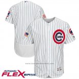 Maglia Baseball Uomo Chicago Cubs 2017 Stelle e Strisce Cubs Bianco Flex Base