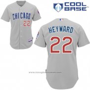 Maglia Baseball Uomo Chicago Cubs 22 Jason Heyward Autentico Collection Grigio Cool Base1