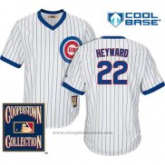 Maglia Baseball Uomo Chicago Cubs 22 Jason Heyward Bianco Cooperstown Cool Base