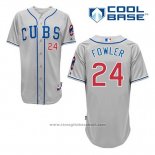 Maglia Baseball Uomo Chicago Cubs 24 Dexter Fowler Grigio Alternato Cool Base