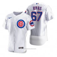 Maglia Baseball Uomo Chicago Cubs Alfonso Rivas Autentico Home Bianco