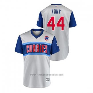 Maglia Baseball Uomo Chicago Cubs Anthony Rizzo 2019 Little League Classic Tony Replica Grigio