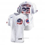 Maglia Baseball Uomo Chicago Cubs Ryne Sandberg 2020 Stars & Stripes 4th of July Bianco