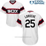 Maglia Baseball Uomo Chicago White Sox 25 Adam Laroche Bianco Autentico Collection Cool Base