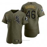 Maglia Baseball Uomo Chicago White Sox Craig Kimbrel Camouflage Digitale Verde 2021 Salute To Service