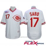 Maglia Baseball Uomo Cincinnati Reds 17 Chris Sabo Autentico Collection Flex Base Bianco