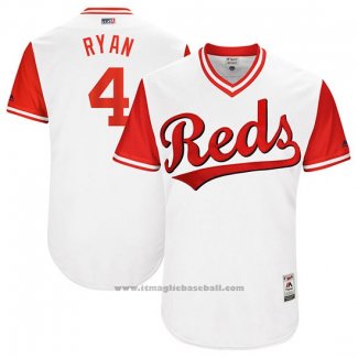 Maglia Baseball Uomo Cincinnati Reds 2017 Little League World Series 4 Scooter Gennett Bianco