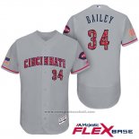 Maglia Baseball Uomo Cincinnati Reds 2017 Stelle E Strisce 34 Homer Bailey Grigio Flex Base