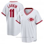 Maglia Baseball Uomo Cincinnati Reds Barry Larkin Primera Cooperstown Collection Bianco