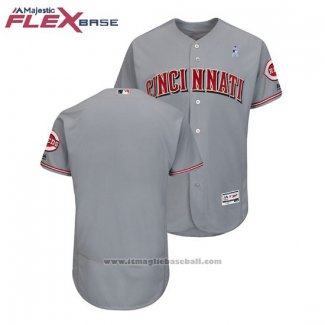 Maglia Baseball Uomo Cincinnati Reds Grigio 2018 Festa del papa Flex Base