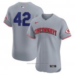 Maglia Baseball Uomo Cincinnati Reds Road 2024 Jackie Robinson Day Elite Grigio