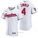 Maglia Baseball Uomo Cleveland Guardians Bradley Zimmer Autentico Home Bianco