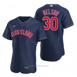 Maglia Baseball Uomo Cleveland Guardians Kyle Nelson Autentico Alternato Blu