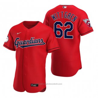 Maglia Baseball Uomo Cleveland Guardians Nick Wittgren Autentico Alternato Rosso