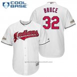 Maglia Baseball Uomo Cleveland Indians 2017 Postseason 32 Jay Bruce Bianco Cool Base