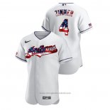 Maglia Baseball Uomo Cleveland Indians Bradley Zimmer 2020 Stars & Stripes 4th of July Bianco
