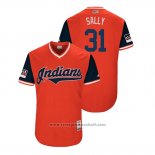 Maglia Baseball Uomo Cleveland Indians Danny Salazar 2018 LLWS Players Weekend Sally Rosso