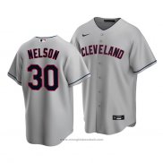 Maglia Baseball Uomo Cleveland Indians Kyle Nelson Replica Grigio