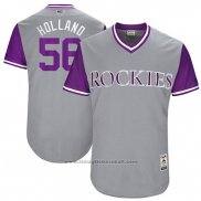 Maglia Baseball Uomo Colorado Rockies 2017 Little League World Series Greg Holland 56 Grigio