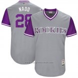 Maglia Baseball Uomo Colorado Rockies 2017 Little League World Series Nolan Arenado Grigio