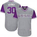 Maglia Baseball Uomo Colorado Rockies 2017 Little League World Series Ryan Hanigan Grigio