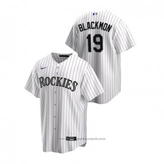 Maglia Baseball Uomo Colorado Rockies Charlie Blackmon Replica Home Bianco