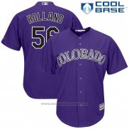 Maglia Baseball Uomo Colorado Rockies Greg Holland 56 Viola Cool Base