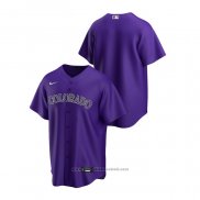 Maglia Baseball Uomo Colorado Rockies Replica Alternato Viola