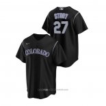 Maglia Baseball Uomo Colorado Rockies Trevor Story Replica Alternato Nero