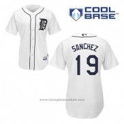 Maglia Baseball Uomo Detroit Tigers Anibal Sanchez 19 Bianco Home Cool Base