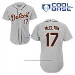 Maglia Baseball Uomo Detroit Tigers Denny Mcclain 17 Grigio Cool Base