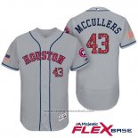 Maglia Baseball Uomo Houston Astros 2017 Stelle e Strisce Lance Mccullers Grigio Flex Base