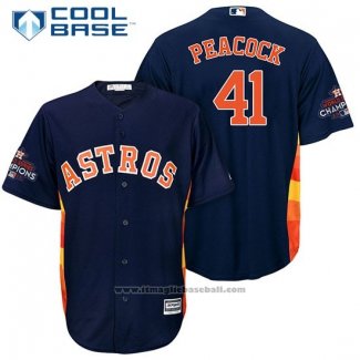 Maglia Baseball Uomo Houston Astros Brad Peacock Blu Cool Base