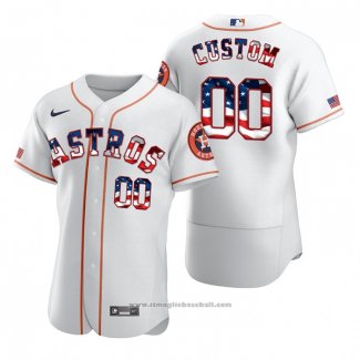 Maglia Baseball Uomo Houston Astros Personalizzate Stars & Stripes 4th Of July Bianco